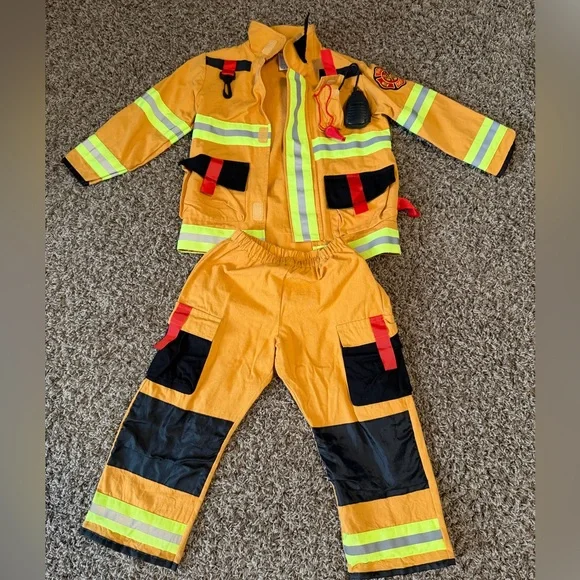 Kids Firefighter Costume with Hat - Picture 2 of 5